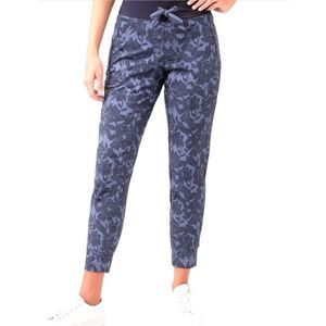 Athleta Trekkie North Jogger Pants Navy Floral Travel Hiking Tall 16 Womens